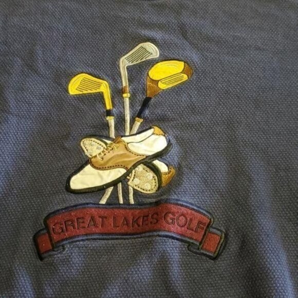 Great Lakes Vintage Sz. L Blue Embroidered Golf Long Sleeve Sweatshirt - Picture 2 of 8